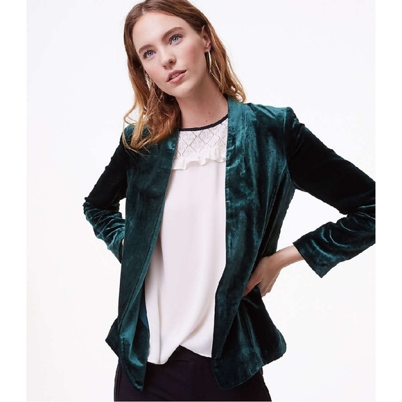 LOFT Jackets & Blazers - NWT LOFT Green Velvet Blazer